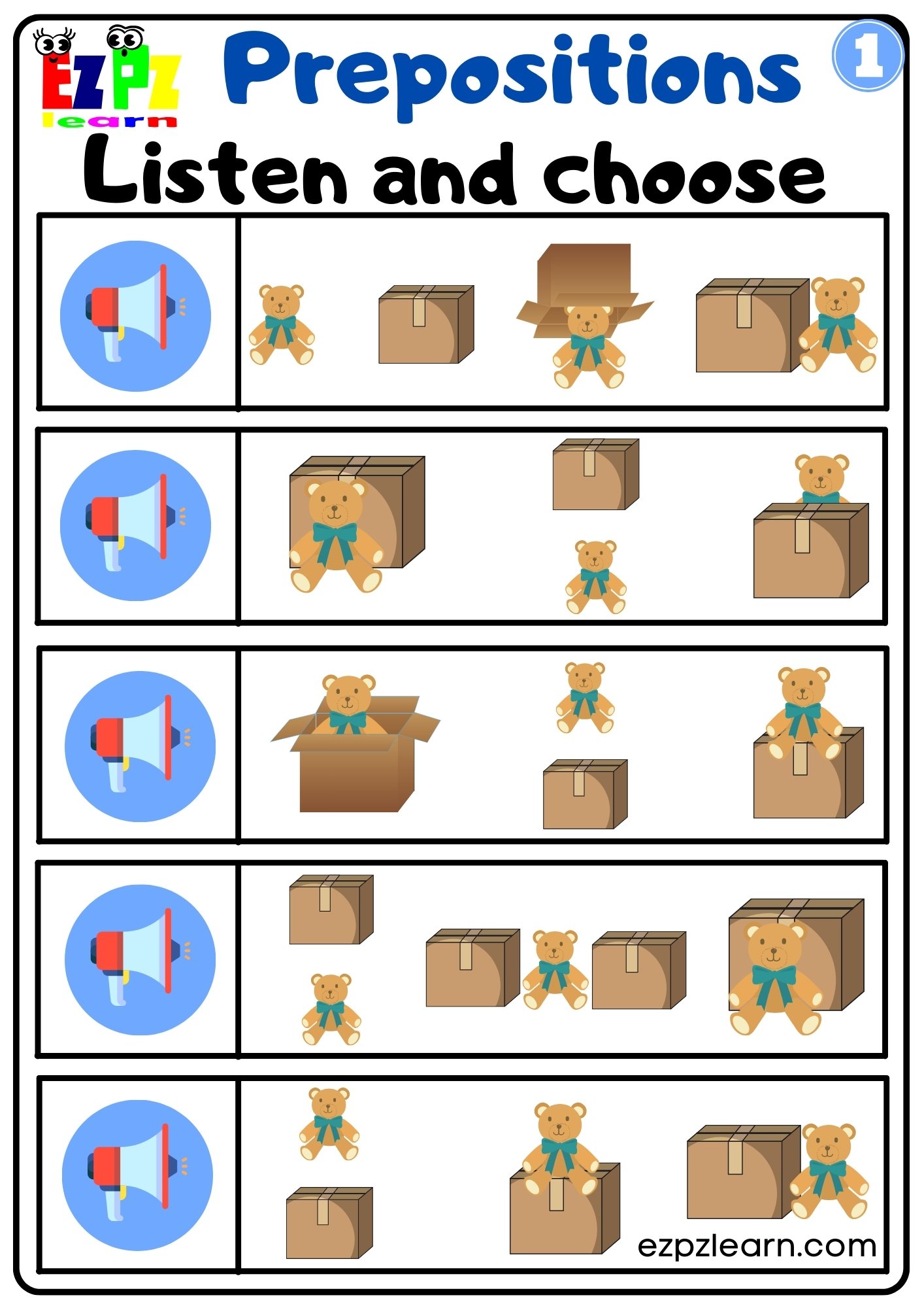 Prepositions Of Place Vocabulary Interactive Worksheet Listen And ...